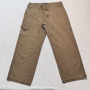Eddie Bauer Pants Mens 36X30 Brown Cargo Straight Outdoor Hiking Canvas